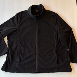 Lands’End Black Full Zippered Fleece Sweatshirt Jacket. Size 2X. (20w - 22w)